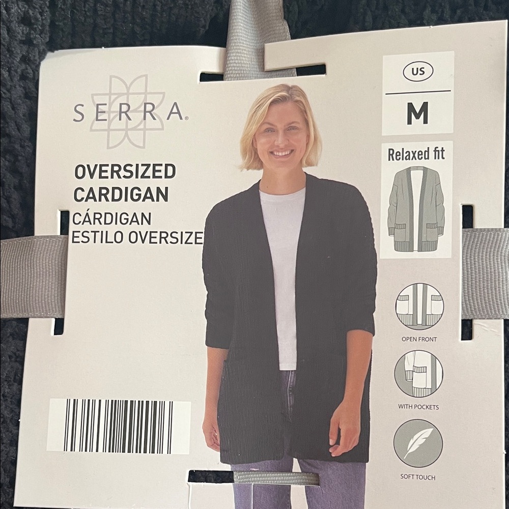 Serra Women's Oversized Black Cardigan - Picture 5 of 5